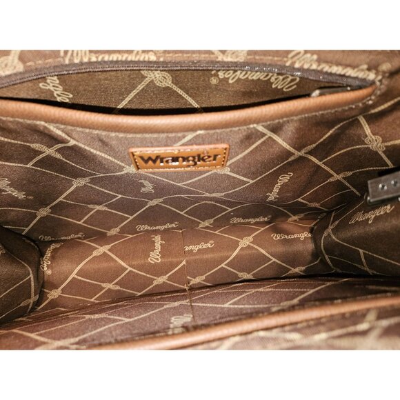 Wrangler Southwestern Rodeo Western Aztec Top Zip Shoulder Tote Bag - Picture 7 of 13